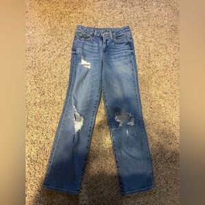 Old Navy Distressed Straight Leg Blue Jeans